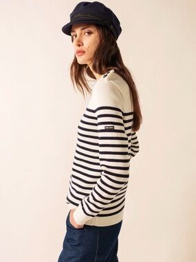 Saint James MAREE Striped Sweater in Pure Merino Wool